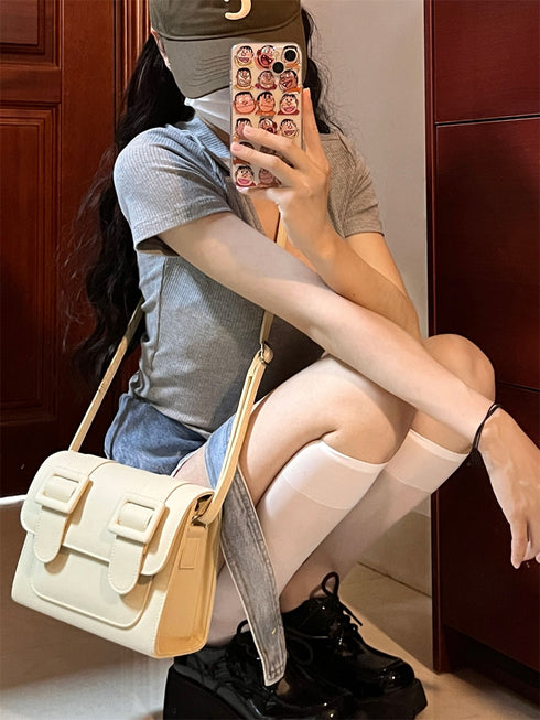 Grey Polo Collar Short Sleeve T-shirt Women Slimming Top - ROUTINE FASHION